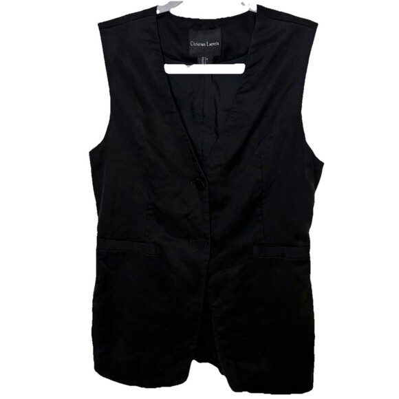 Christian Lacroix Sleeveless Formal Suit Vest Size Small Black - Picture 1 of 7